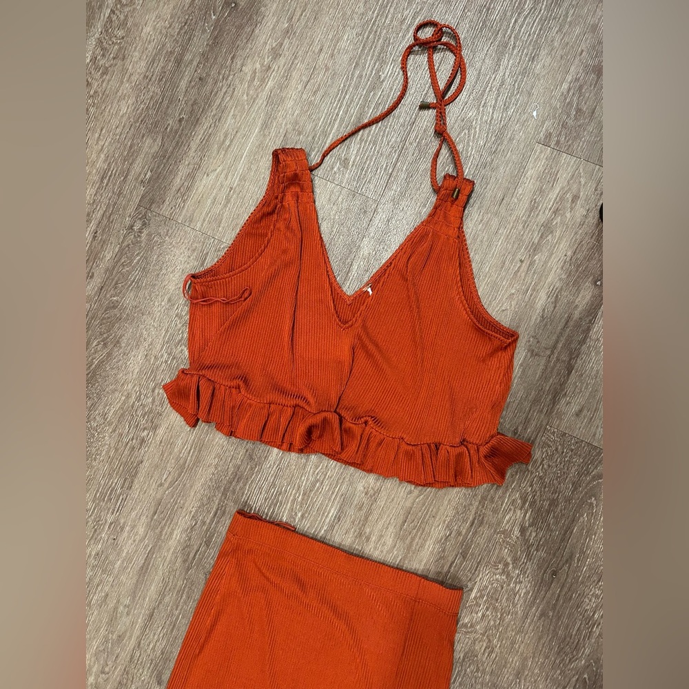 Free People Rust Colored Two Piece Set